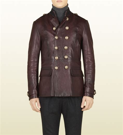 leather gucci coat